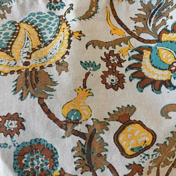 BOHEMIAN Bucket Tote Bag Crossbody Paisley Vines Blue/Yellow Folk Hippie Granola - Picture 4 of 10